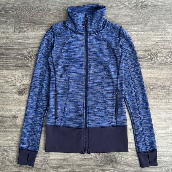 LULULEMON Nice Asana Jacket Size 4 Wee Are From Space Cadet Blue Luon Full Zip - Picture 1 of 11